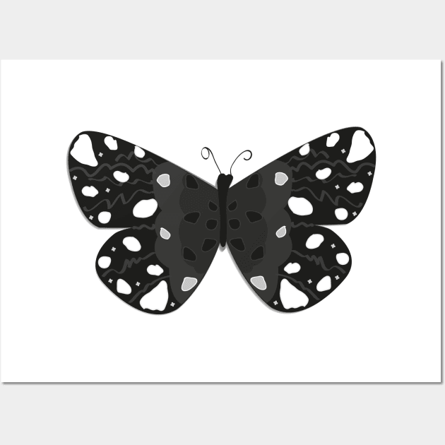 Black butterfly Wall Art by GULSENGUNEL